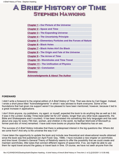 A Brief History of Time